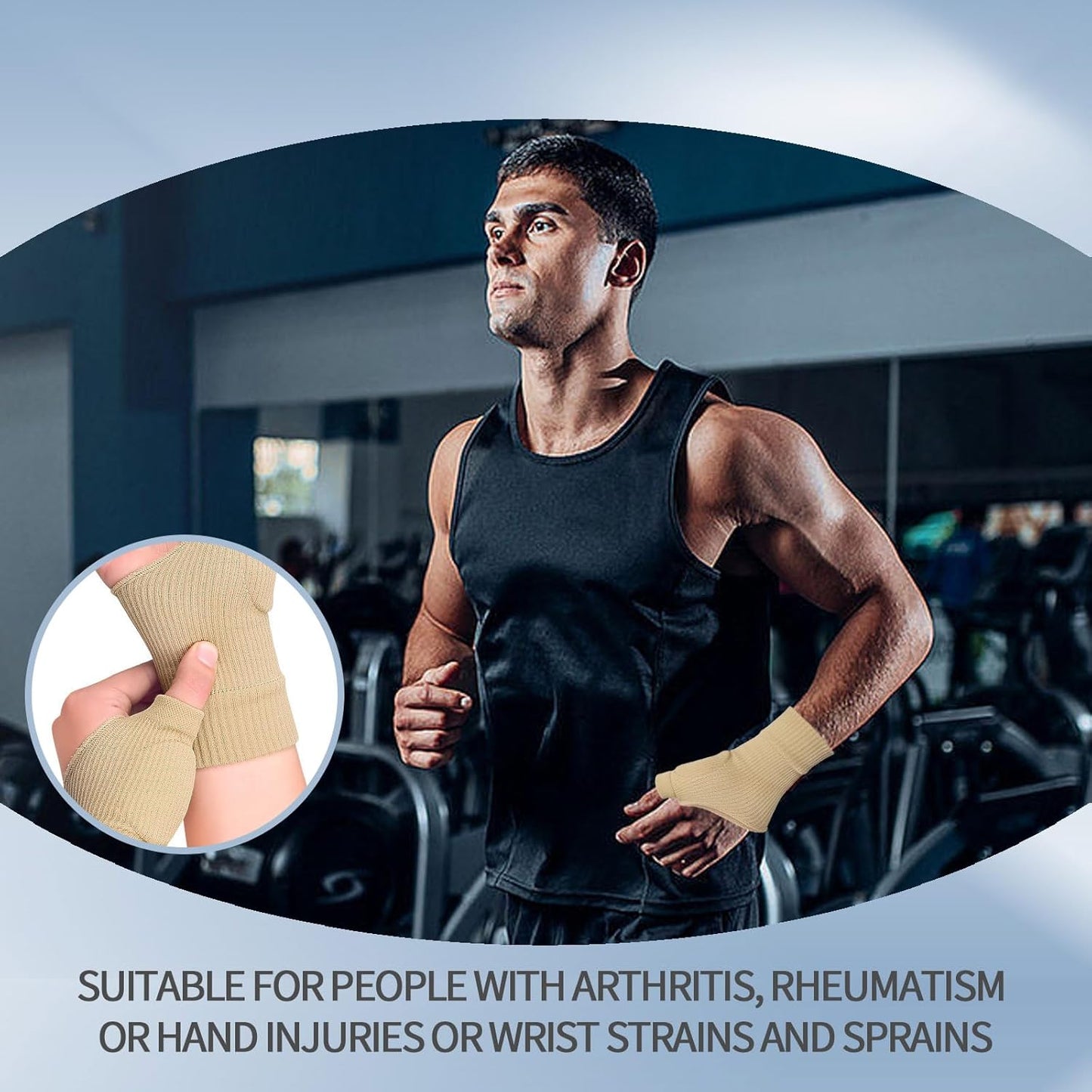 Thumb Brace - 2 Pairs Therapy Gloves Gel Hand Wrist Support Brace Arthritis Compression for Thumb Arthritis, Sport Pain Relief Tendonitis for Men and Women Fits Both Hands(L)