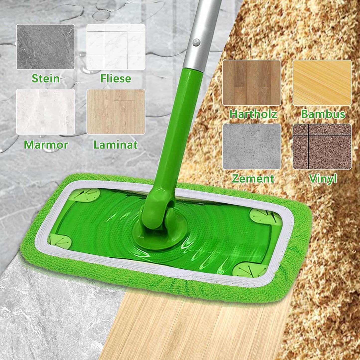 8Pcs Reusable Mop Pads Compatible with Swiffer Sweeper Mop, Dry Sweeping Cloths, Washable Microfiber Wet Mop Pads Refill for Household Cleaning