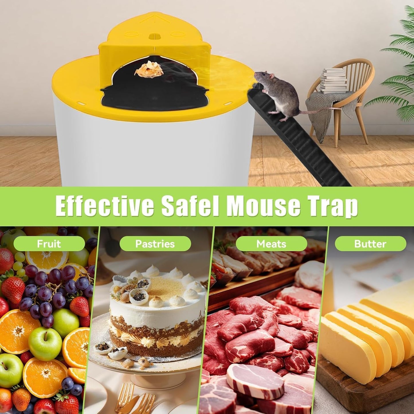 2 Pack Automatic Reset Traps-Mice Mouse Trap Bucket Flip Lid，5 Gallon Bucket Lid Mouse Rat Trap，Mouse Trap Bucket Indoor Outdoor,Reusable Mouse Trap Bucket Lid，Humane Mouse Trap