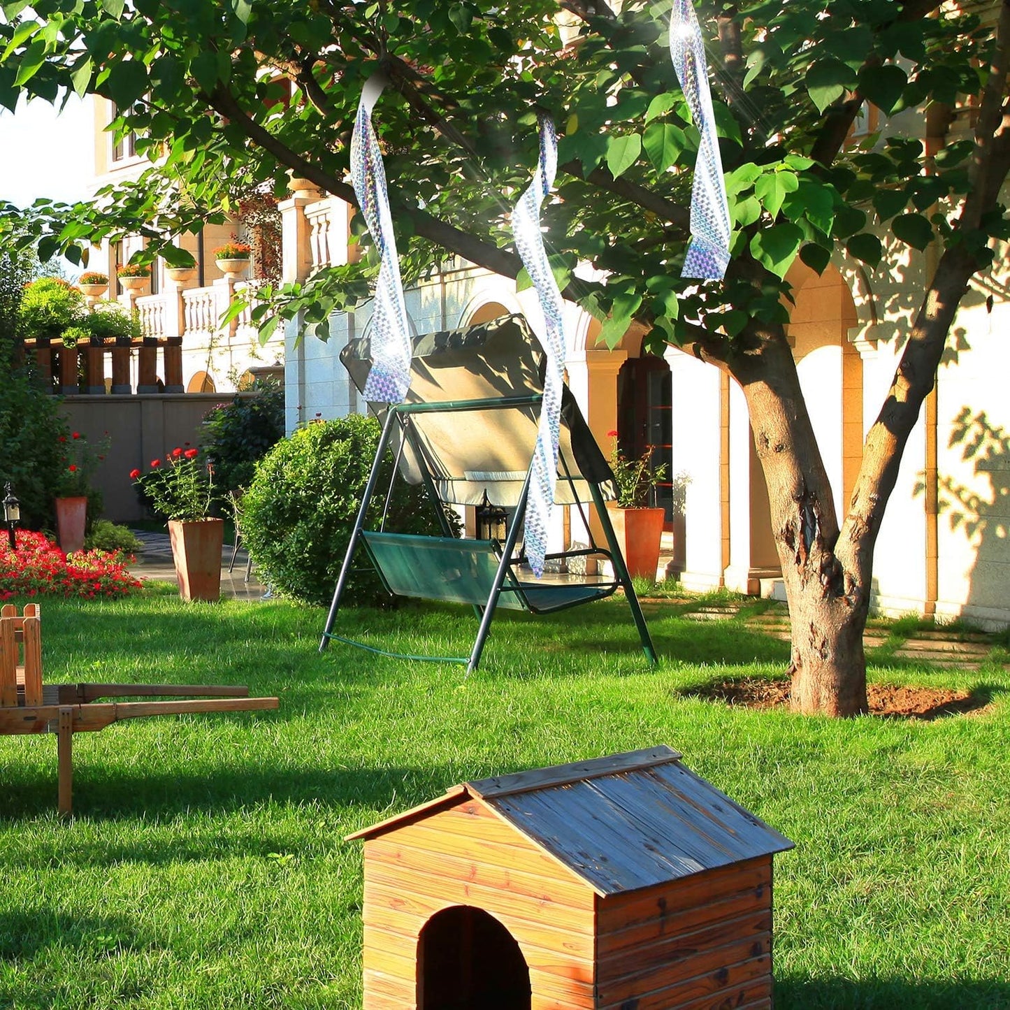 Reflective Scare Tape, Double Sided Tape to Keep Away Birds, Pigeons, Crows, Woodpecker, and More (1” by 298 ft)