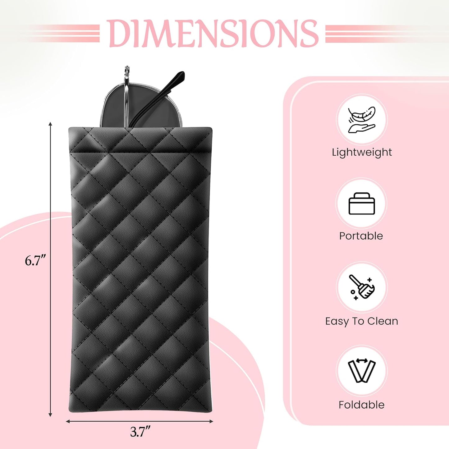 Squeeze Top Soft Sunglass Case - Pu Leather Sunglass Pouch Convenient Sunglass Travel Case 2 Pack