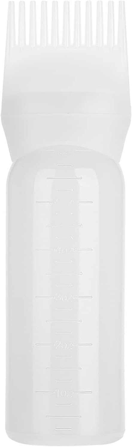 Hair Oil Applicator Bottle, 160ml Root Comb Applicator Bottle Lightweight Oil Bottle for Hair for Scalp Treatment Essential and Hair Coloring Dye(White) (White)