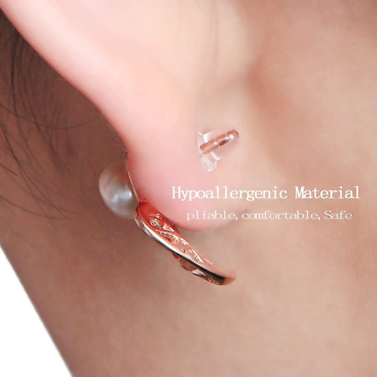 Earring Backings, Rubber Earring Backs for Stud Earrings for Women, Earring Backs for Fish Hook Earrings (100 Pieces)
