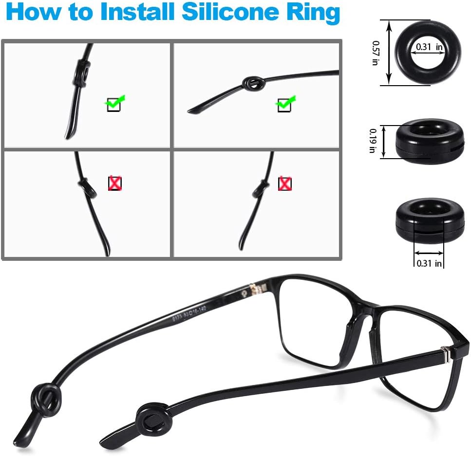 16 Pairs Eyeglasses Retainers, Premium Silicone Anti-Slip Eyeglass Holder, Comfort Ear Grip Hooks Protectors for Spectacle Sunglasses Reading Glasses Eyewear1