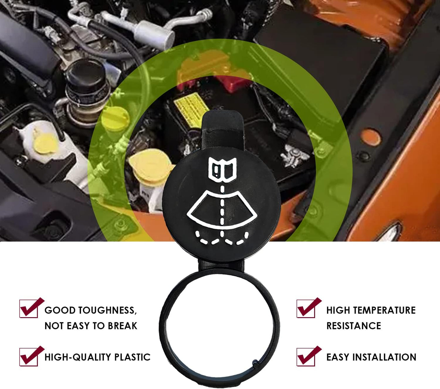 Windshield Wiper Washer Fluid Reservoir Tank Bottle Cap Replacement Cap Compatible with GMC Chevrolet Buick Cadillac 12767700, 13227300, 19172571, m