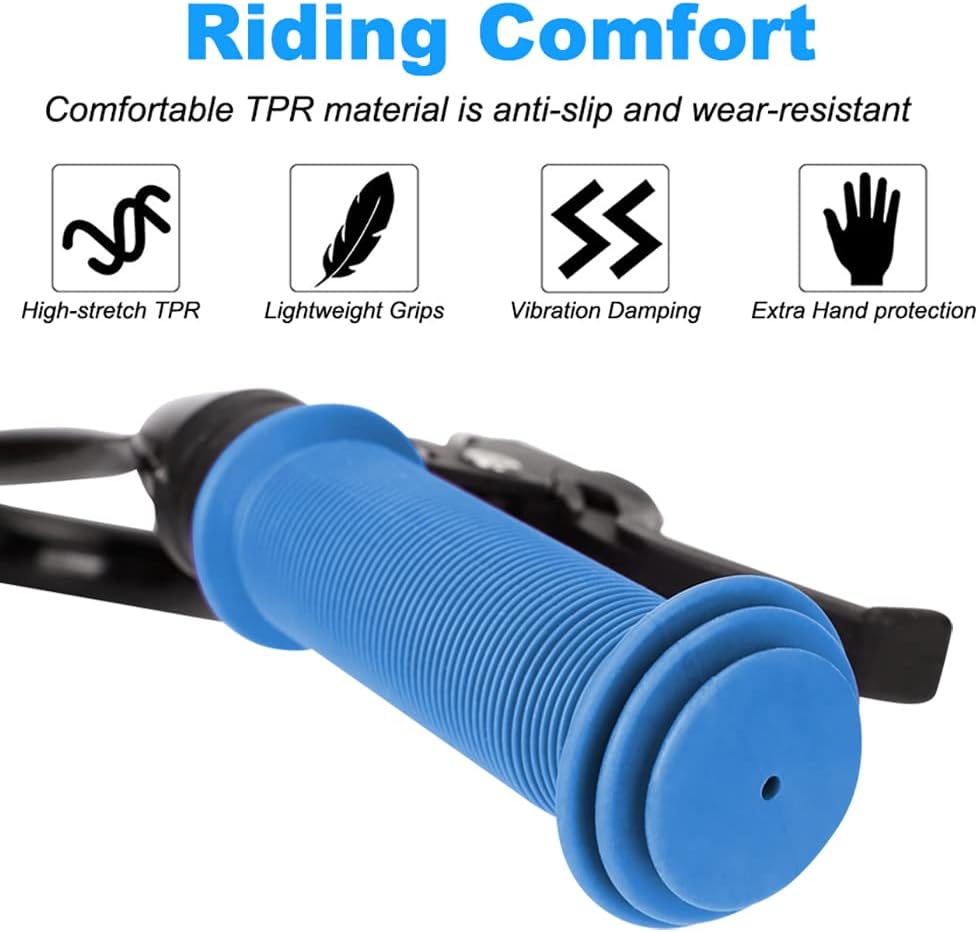 Kids Bike Grips - Kid Bicycle Grips Handlebar 22.2mm for 12”to 16”Bike with Safe Mushroom Pattern | 105mm Soft Toddler Balance Bike Grips Mini Kick Scooter Tricycle Grips for Boys Girls