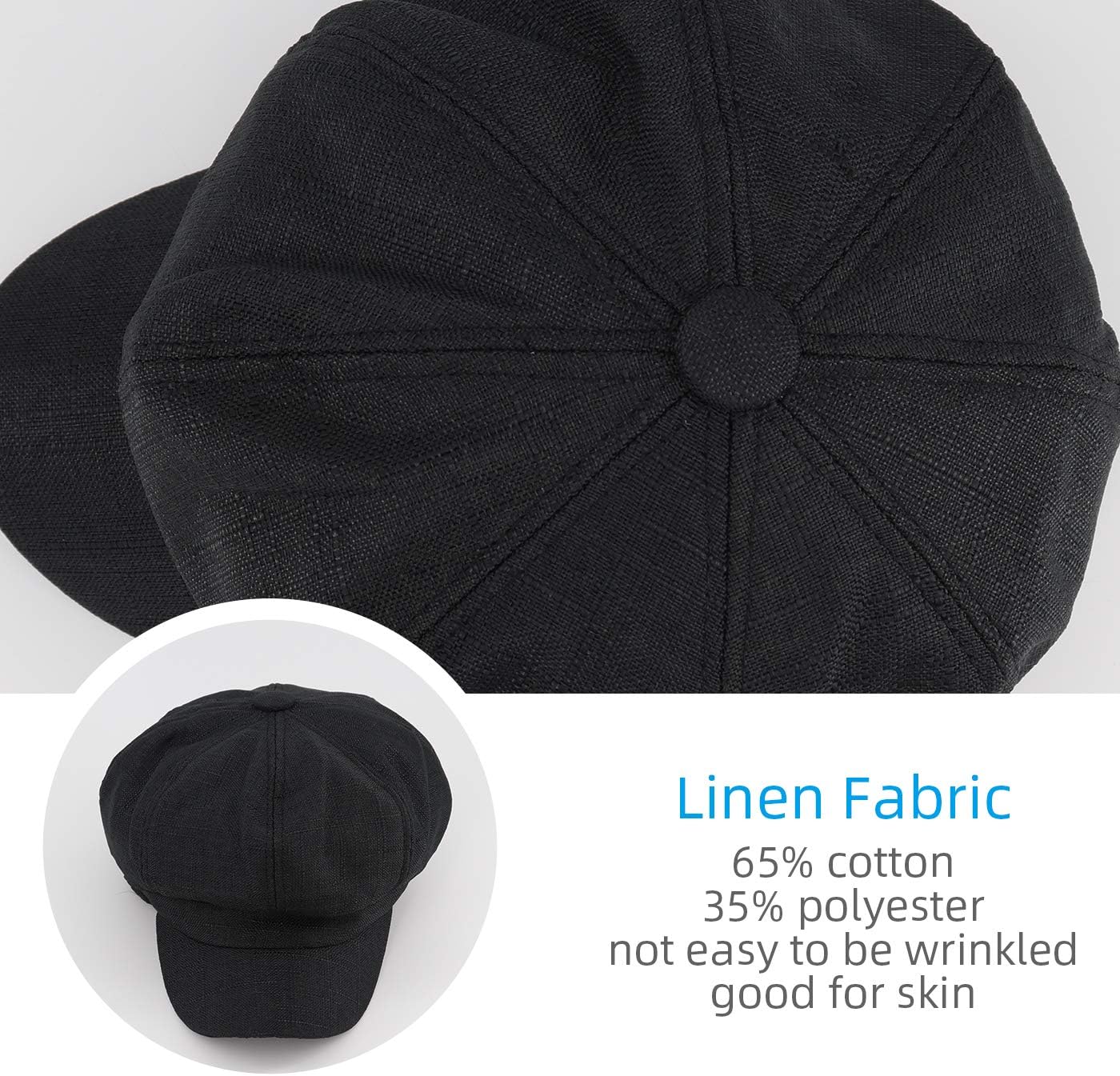 Newsboy Cap Ivy Cap Plain Cabbie Visor Beret Gatsby Ivy Caps for Women Newsboy Cap Lightweight Summer Prime Gatsby Cap Driving Hats Ivy Hat Adjustable Beret Cotton