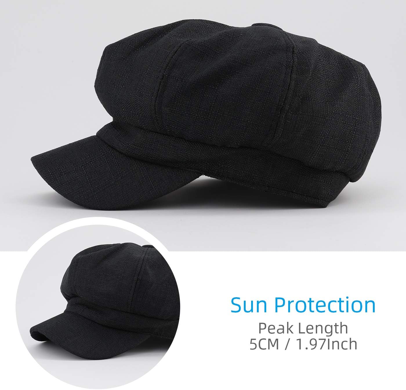 Newsboy Cap Ivy Cap Plain Cabbie Visor Beret Gatsby Ivy Caps for Women Newsboy Cap Lightweight Summer Prime Gatsby Cap Driving Hats Ivy Hat Adjustable Beret Cotton