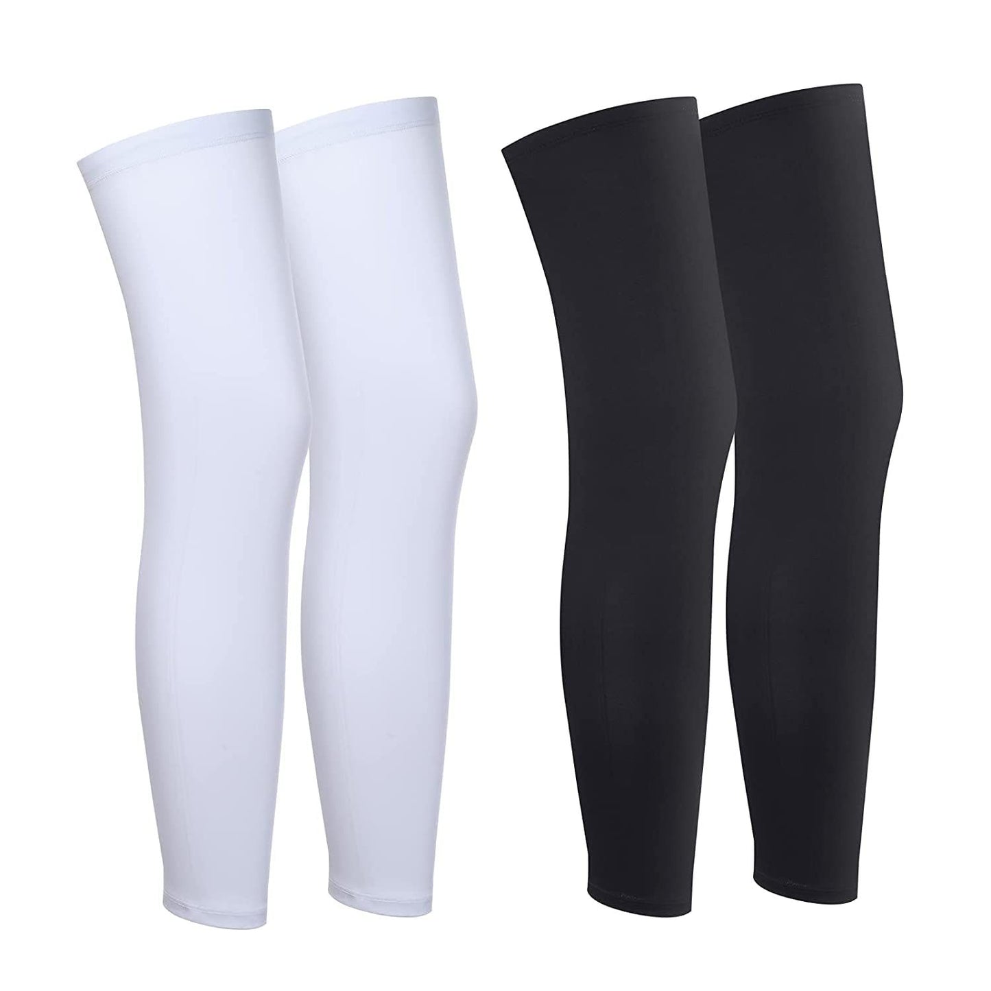 4 Pieces Sports Leg Sleeves, Breathable Sun Protection Leg Covers, Quick-Dry Full Length Leg Sleeves for Men Women, Ideal for Running Basketball Cycling