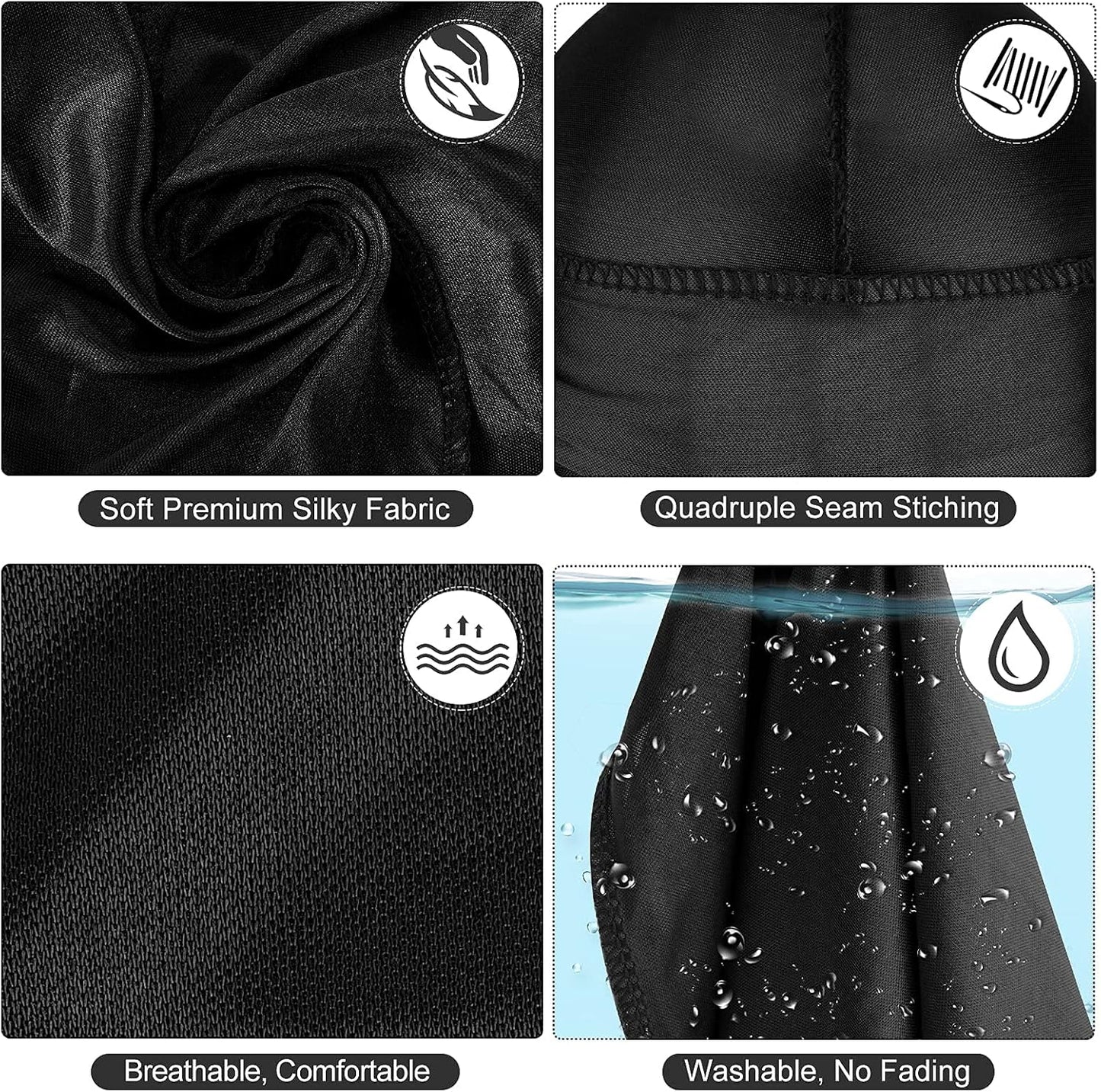 2PCS Wave Caps for Men, Compression Cap over Durags