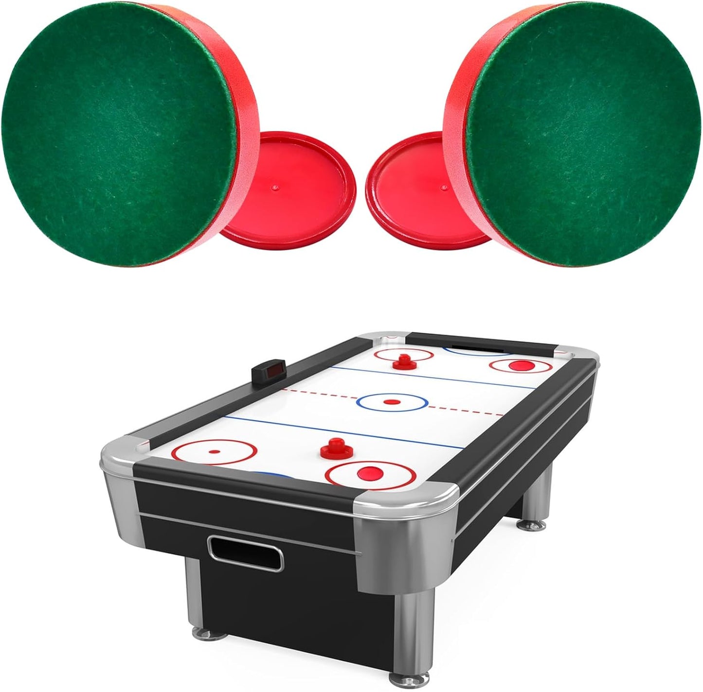 Mini Air Hockey Set - 2 Red Pushers and 4 Red Pucks (60mm) - Great Goal Handles and Paddles Replacement Accessories