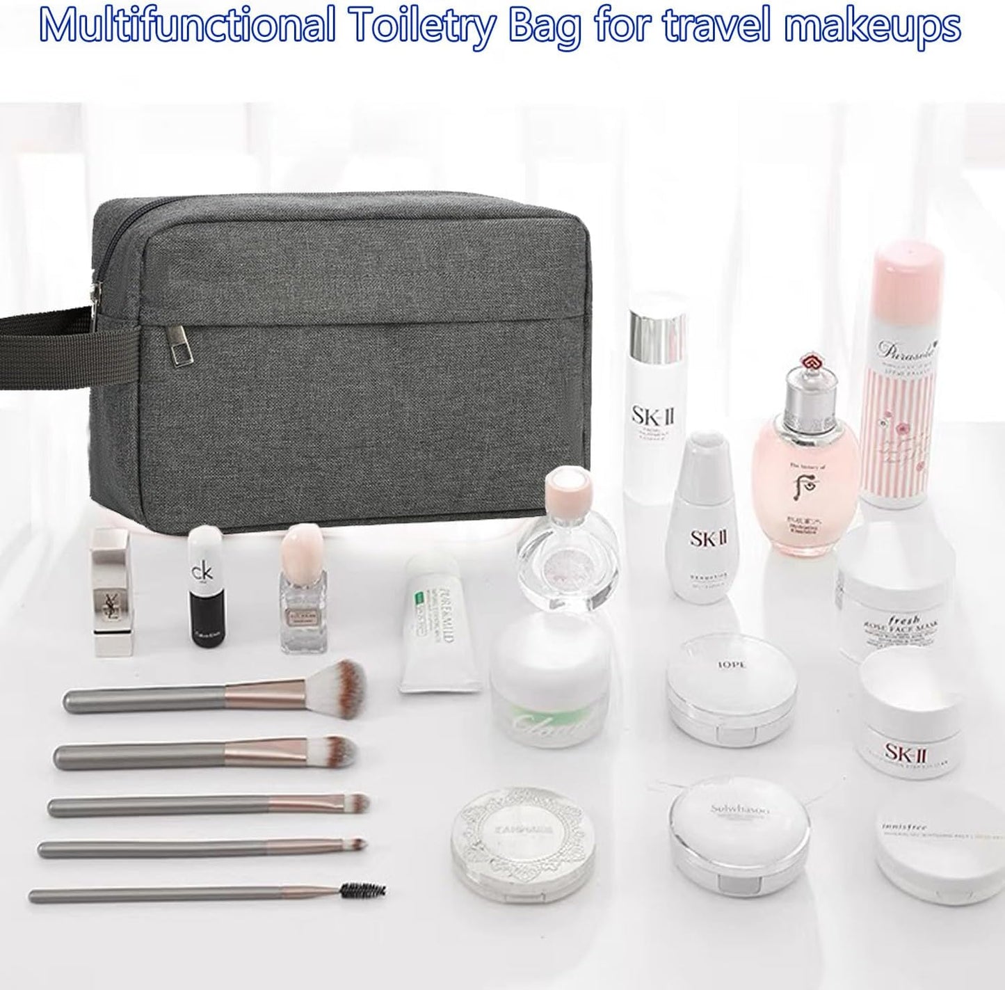 Toiletry Bag for Men,  Travel Shaving Bag Dopp Kit Water-Resistant Cosmetic Bag Travel Organizer for Toiletries Accessories (Navy Blue)
