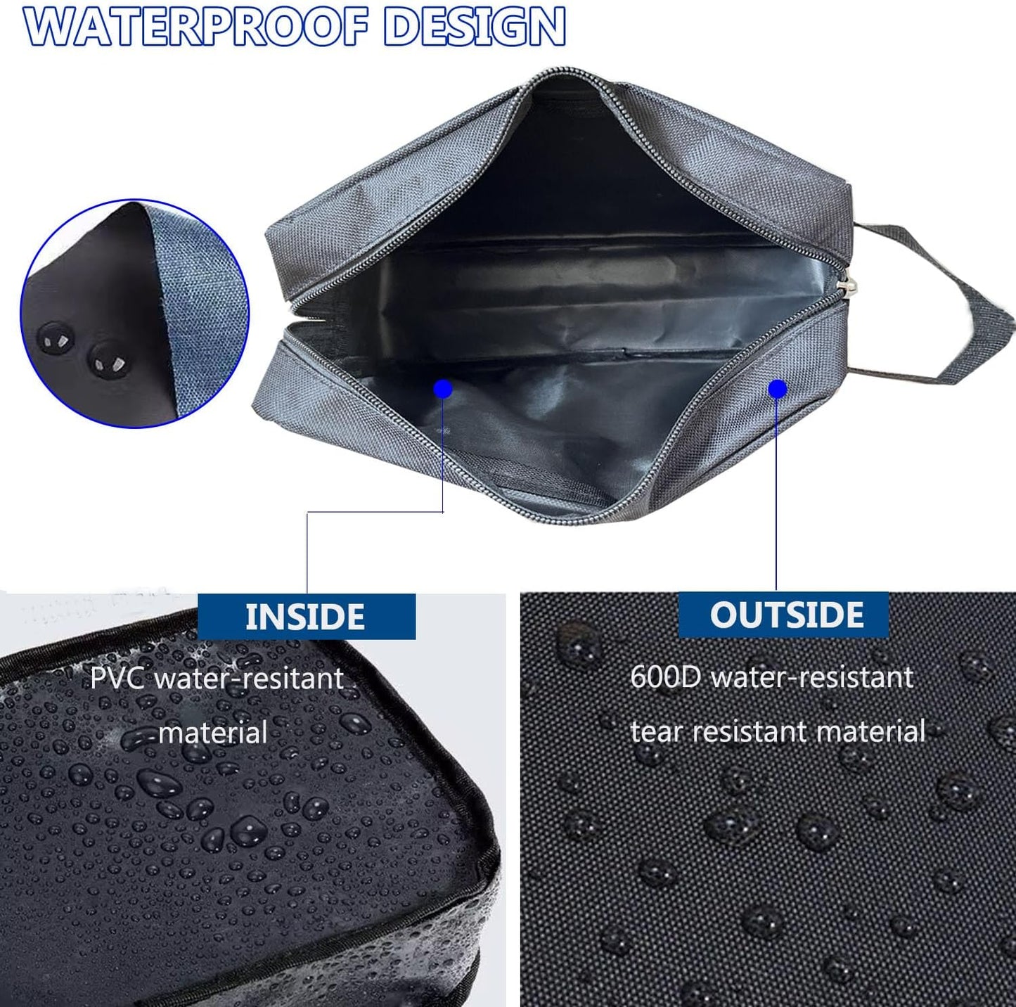 Toiletry Bag for Men,  Travel Shaving Bag Dopp Kit Water-Resistant Cosmetic Bag Travel Organizer for Toiletries Accessories (Navy Blue)