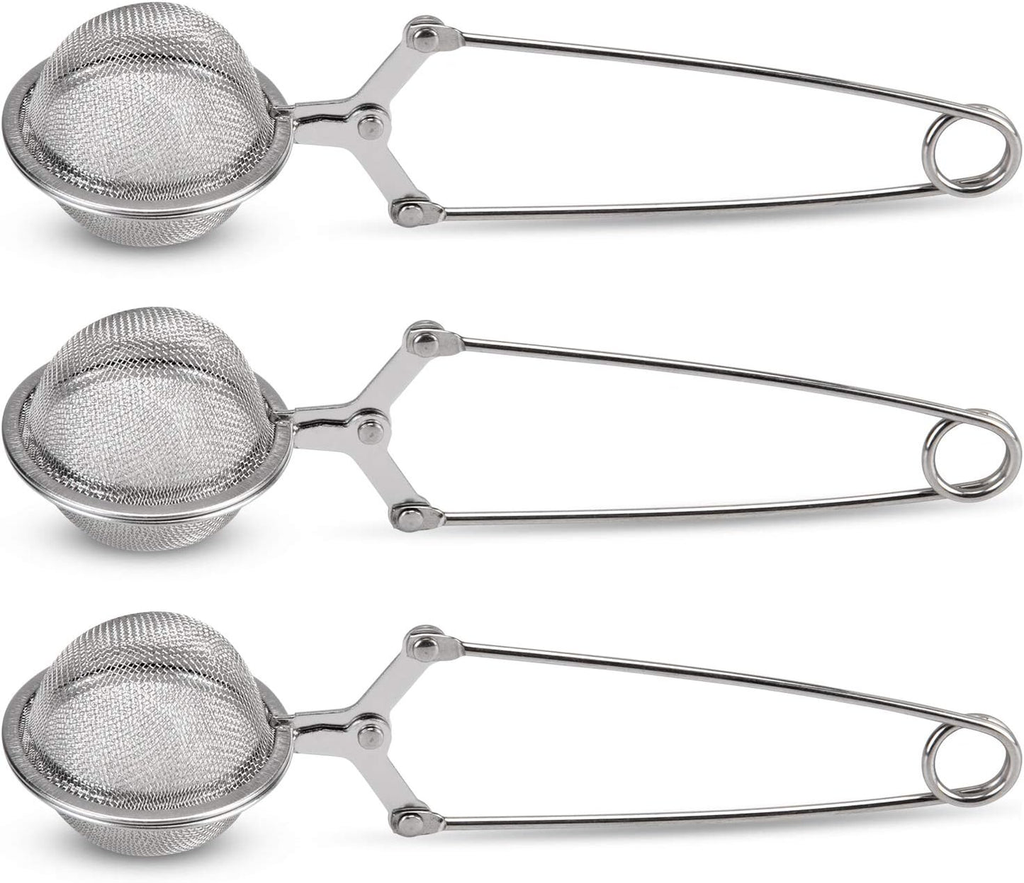 Snap Ball Tea Strainer,  3 Pack Premium Stainless Steel Tea Infuser with Handle for Loose Leaf Tea Fine Mesh Tea Balls Filter Infusers