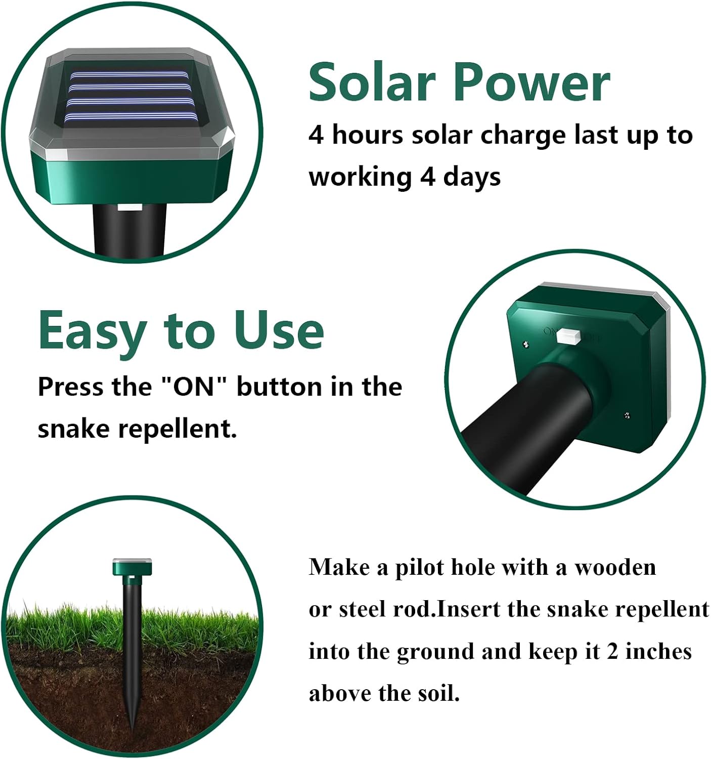 Snake Repellent for 0utdoors, 8 Pack Snake Repeller Outdoor, Snake Repellent for Yard Powerful, Snake Away Scare for Outdoors Lawn Garden and Yard