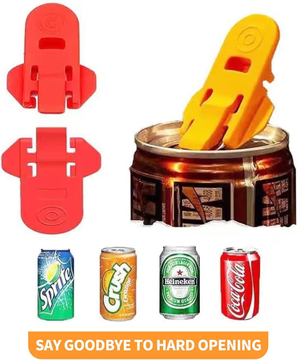 Simple can Opener, Easy Can Opener Soda Beer Can Opener, Manual Easy Can Opener Colorful Drink Can Protector Cap for Pop, Coke, Beer, Soda Aluminum Beverage (6pcs)