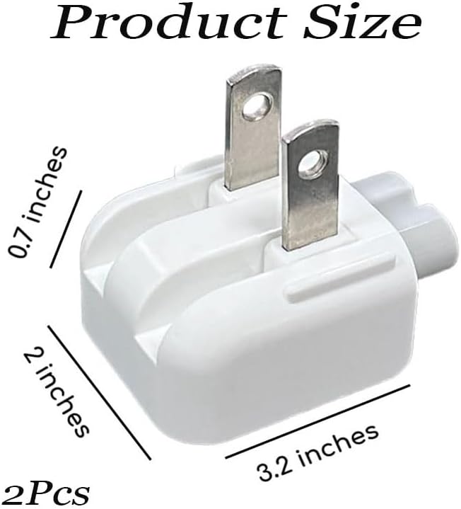 2Pcs Mac AC Wall Adapter Plug Duckhead – US Standard Wall Charger with Power Cord for MacBook, iBook, iPhone & iPod,Replacement AC Power Adapter Brick