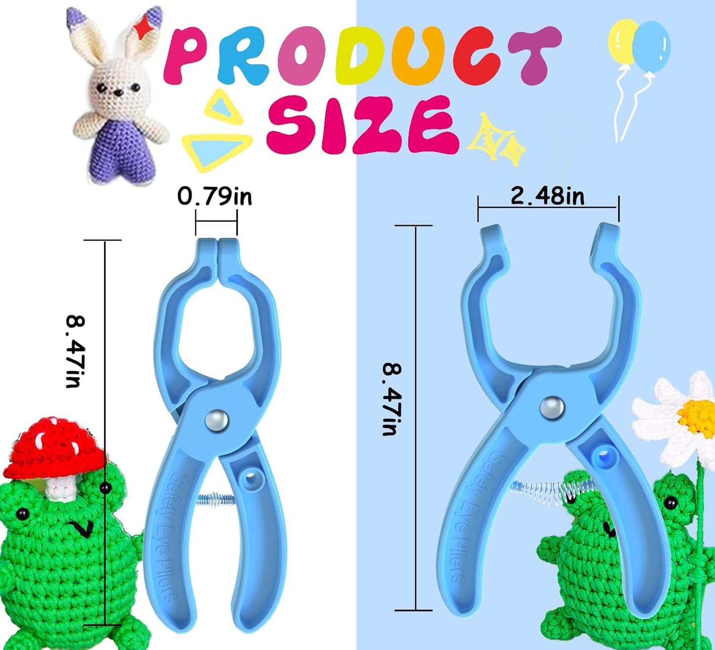 Safety Eye Tool Auxiliary Tool for Attaching Safety Eyes for Crocheting Safety Eyes Crochet Tools for Amigurumi Crochet & Stuffed 5-30mm Animal Eyes Making Supplies Tool（Blue 1pcs）