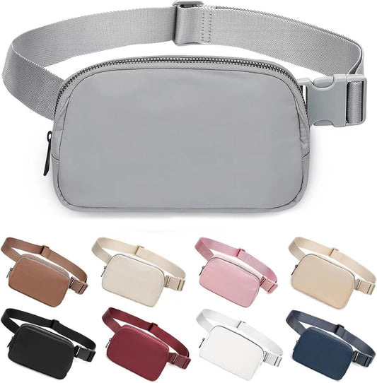Belt Bag for Women Fanny Pack Dupes, Fashion Crossbody Waist Pack Bag with Adjustable Strap, Everywhere Belt Bag for Travel Outdoors Running Hiking（Grey）
