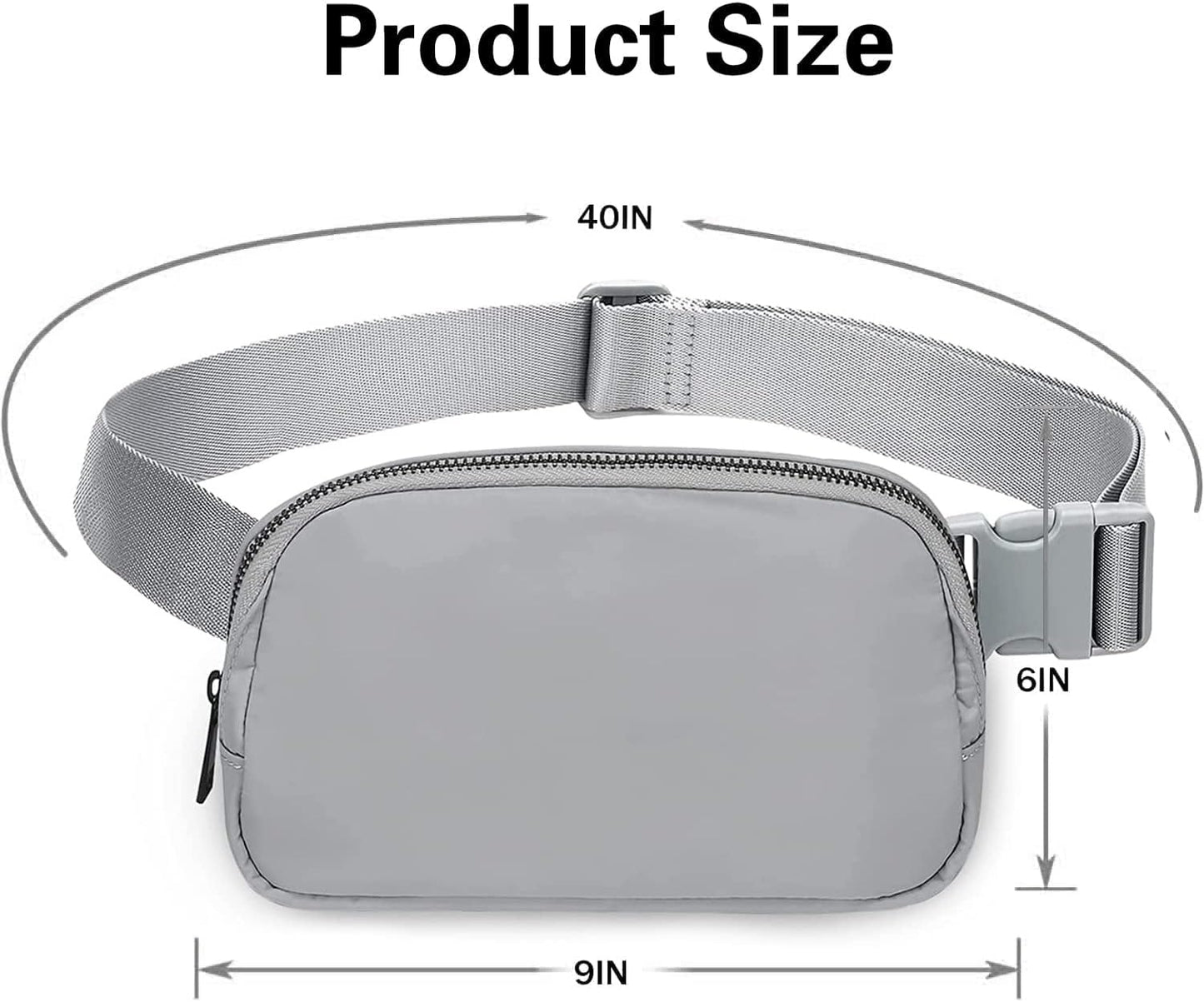 Belt Bag for Women Fanny Pack Dupes, Fashion Crossbody Waist Pack Bag with Adjustable Strap, Everywhere Belt Bag for Travel Outdoors Running Hiking（Grey）