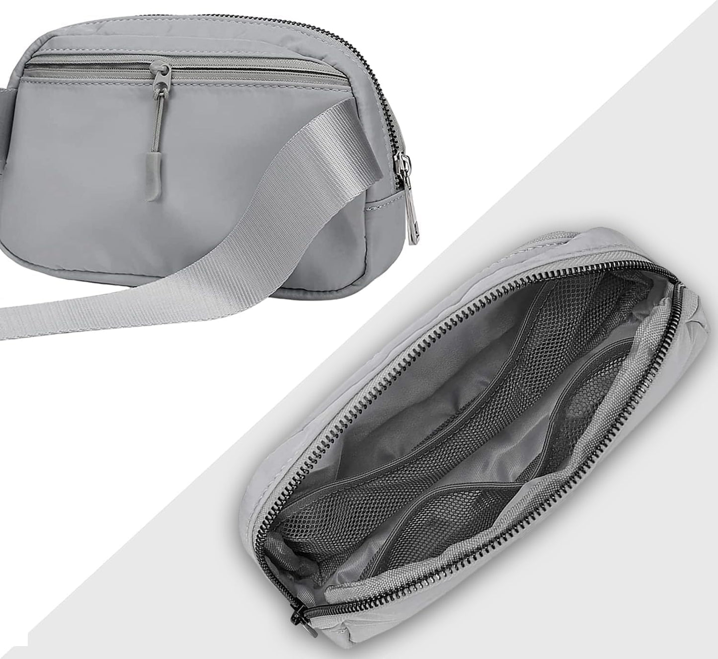 Belt Bag for Women Fanny Pack Dupes, Fashion Crossbody Waist Pack Bag with Adjustable Strap, Everywhere Belt Bag for Travel Outdoors Running Hiking（Grey）