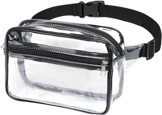 Clear Fanny Pack, PVC Transparent Stadium Bag, Waterproof Adjustable Strap Fanny Pack Crossbody