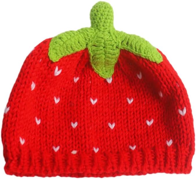 Y2k Beanie for Women Strawberry Crochet Hats Demon Beanies Cute Hat Grunge Emo Slouchy Warm Knitted Hats