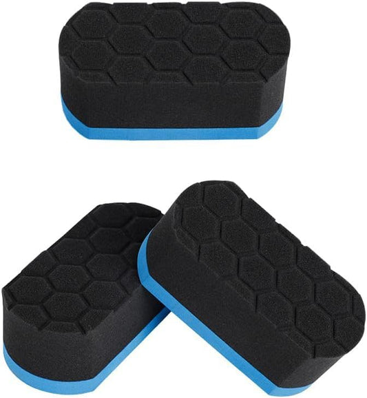 3Pcs Tire Shine/Dressing Applicator Pads Perfect for Using to Apply Tire Shine, Tire Wet, Tire Gel, or Tire Balm, Superior Durable and Reusable Cleaning Foam Sponge