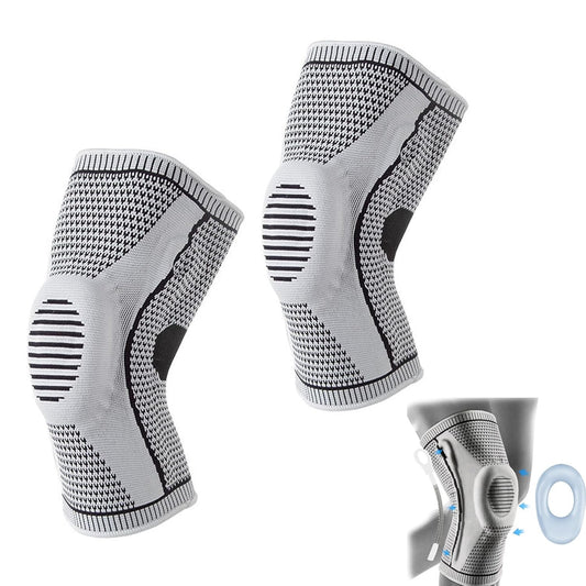 Flexa Knee Sleeve Elite - For Knee Pain | Compression Sleeve With Side Stabilizers, Arthritis & Injury Relief | Men & Women’S Knee Brace For Sports, Running & Meniscus Tears (2, Grey Medium)