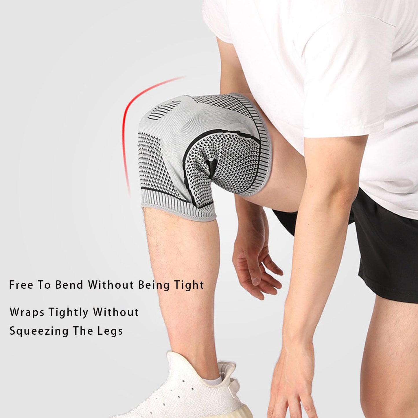 Flexa Knee Sleeve Elite - For Knee Pain | Compression Sleeve With Side Stabilizers, Arthritis & Injury Relief | Men & Women’S Knee Brace For Sports, Running & Meniscus Tears (2, Grey Medium)