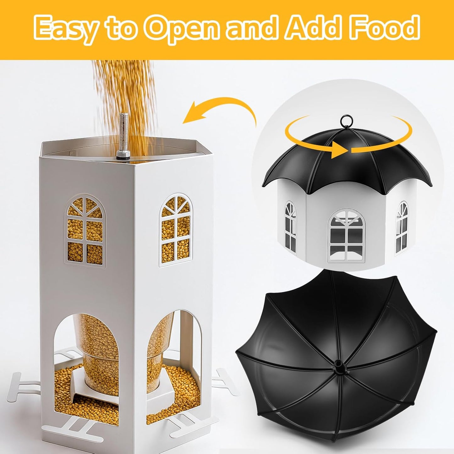 Metal Bird Feeder for Outdoor Hanging, Wild Bird Feeders with Circular Perch, Squirrel Proof Bird Feeder,Easy to Clean & Refill, Large Seed Capacity Birds Feeder