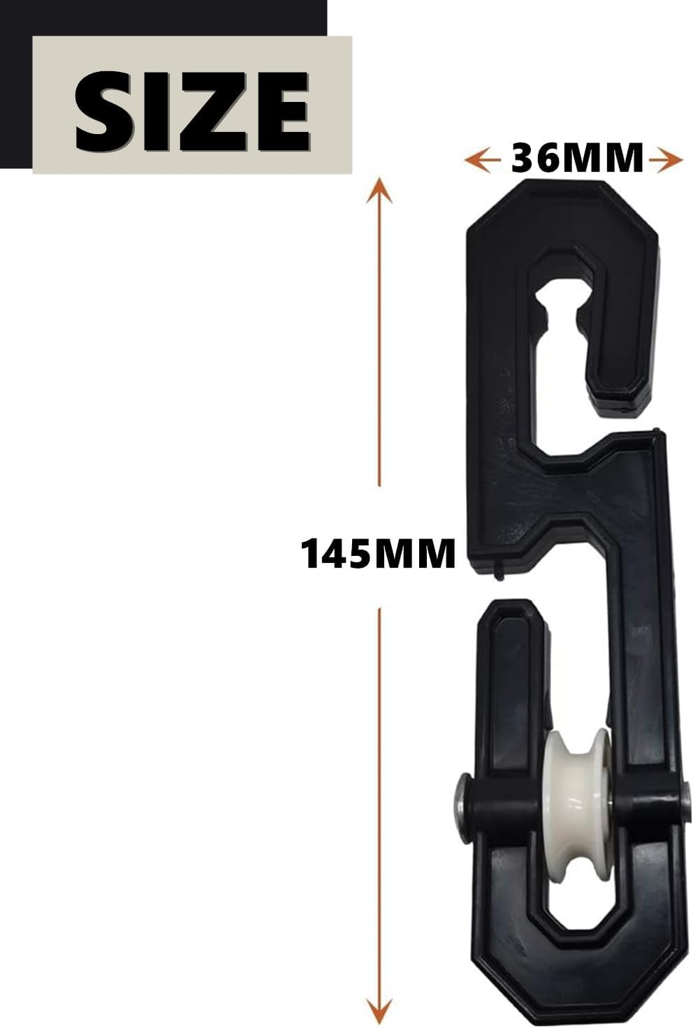 2Pcs Clothesline Spreader, Aluminium Heavy Duty Outdoor Clothes Line Separator Pulley Clothesline Spreader for Long Clothesline and Heavy Loads (Black)