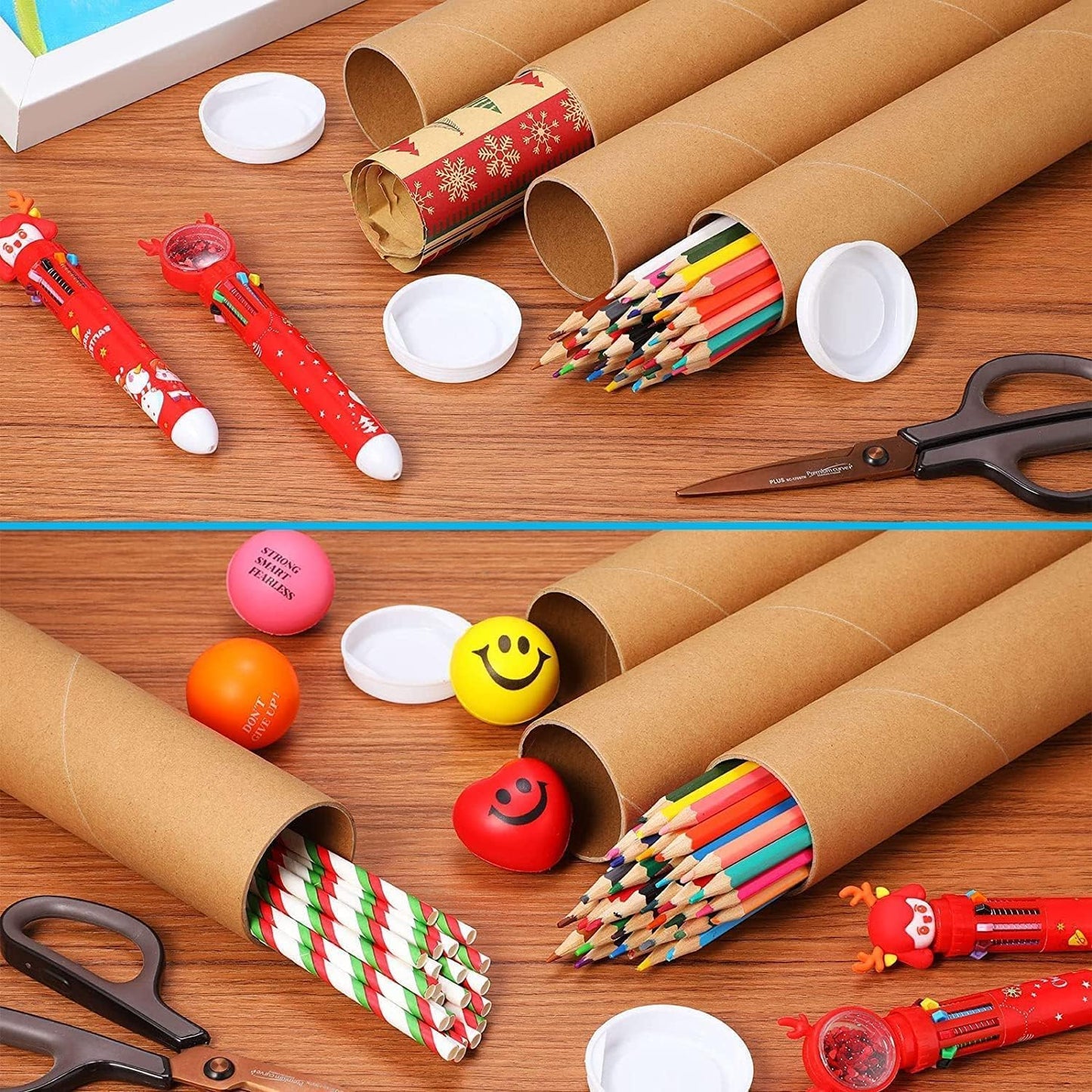 2 Pack 12Inch Mailing Tubes with Caps - Heavy-Duty Spiral Design, Crush-Proof Protection for Artwork, Posters, Documents - Ideal for Shipping, Storage & DIY Crafts，Draw pen holder