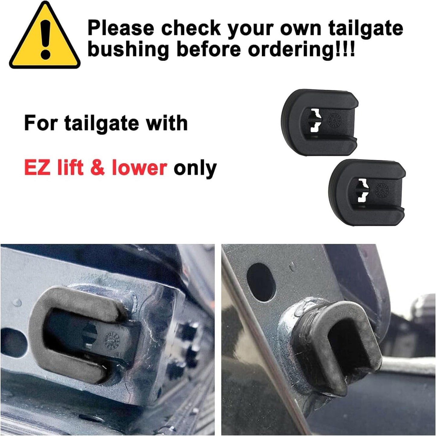 2 Pcs Tailgate Bushing Rear Right Passenger Side Compatible with 2014-2019 Chevy Silverado 1500 2500HD 3500HD Colorado/GMC Sierra 1500 2500 HD 3500 HD Canyon Replaces 22966936 (Black)
