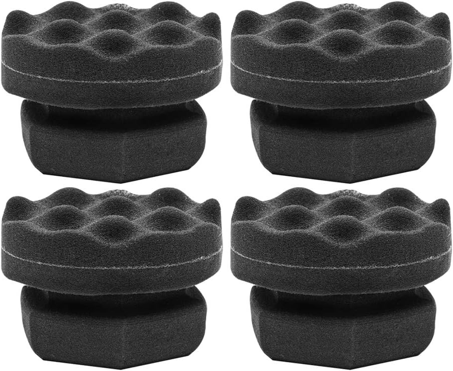Tire Dressing Shine Applicator (4 Pack), Round Grip Deeper Tire Brush Tire Dressing Applicator Pad Wave Design to Reach Trim Makes Detailing Tires Easier - Durable,Washable,and Reusable