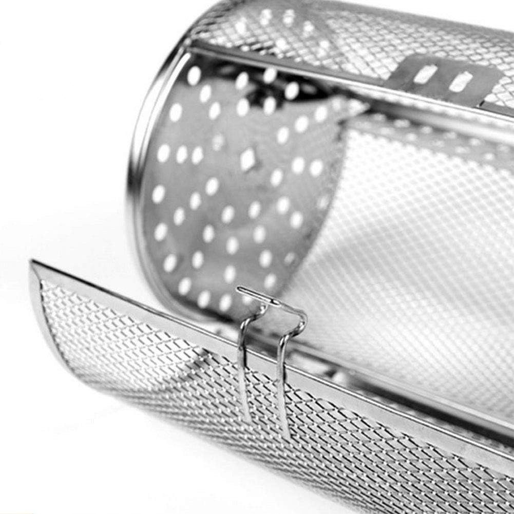 Rotisserie Basket for Oven & Grill - 360-Degree Rotating Stainless Steel with Door Opening Design, Perfect for Smoking Meat, Roasting Nuts, and BBQ Accessories