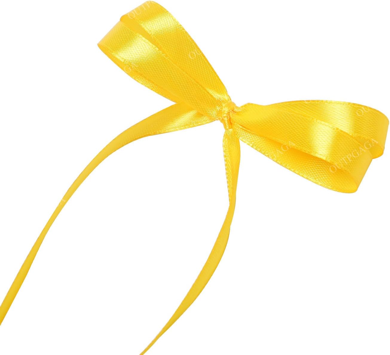 3/8 Inch Yellow Satin Ribbon, 25 Yards Solid Fabric Ribbons for Gift Wrapping, Invitation, Hair Bows, DIY Handicrafts, Sewing, Wedding Party Decoration