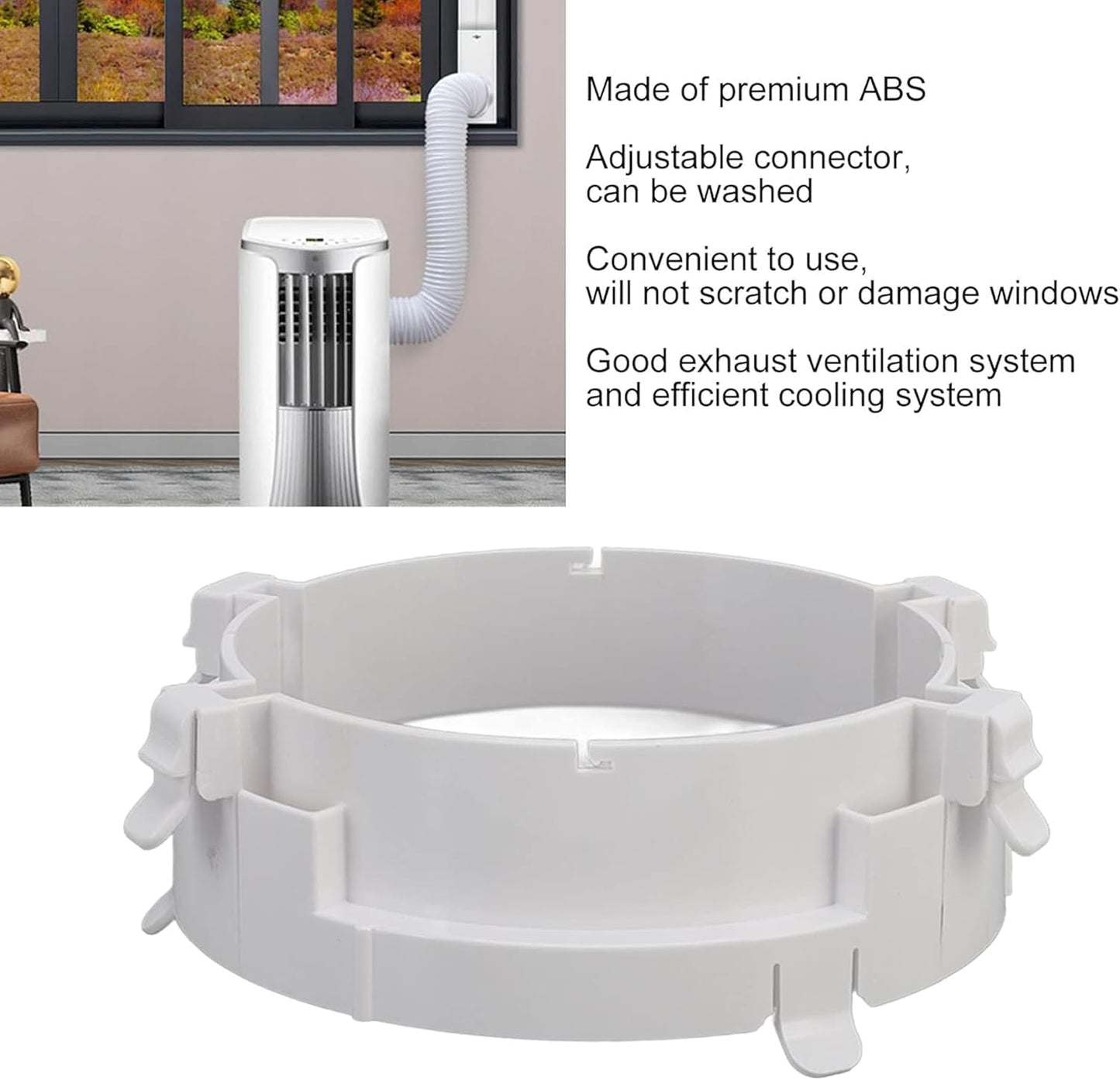 Air Conditioning Exhaust Hose Adapter,Portable Coupler,Portable Number 2 Air Conditioning Pipe Connector,Exhaust Hose Connector,Household Air Conditioner Accessories(5.91x5.91inch)