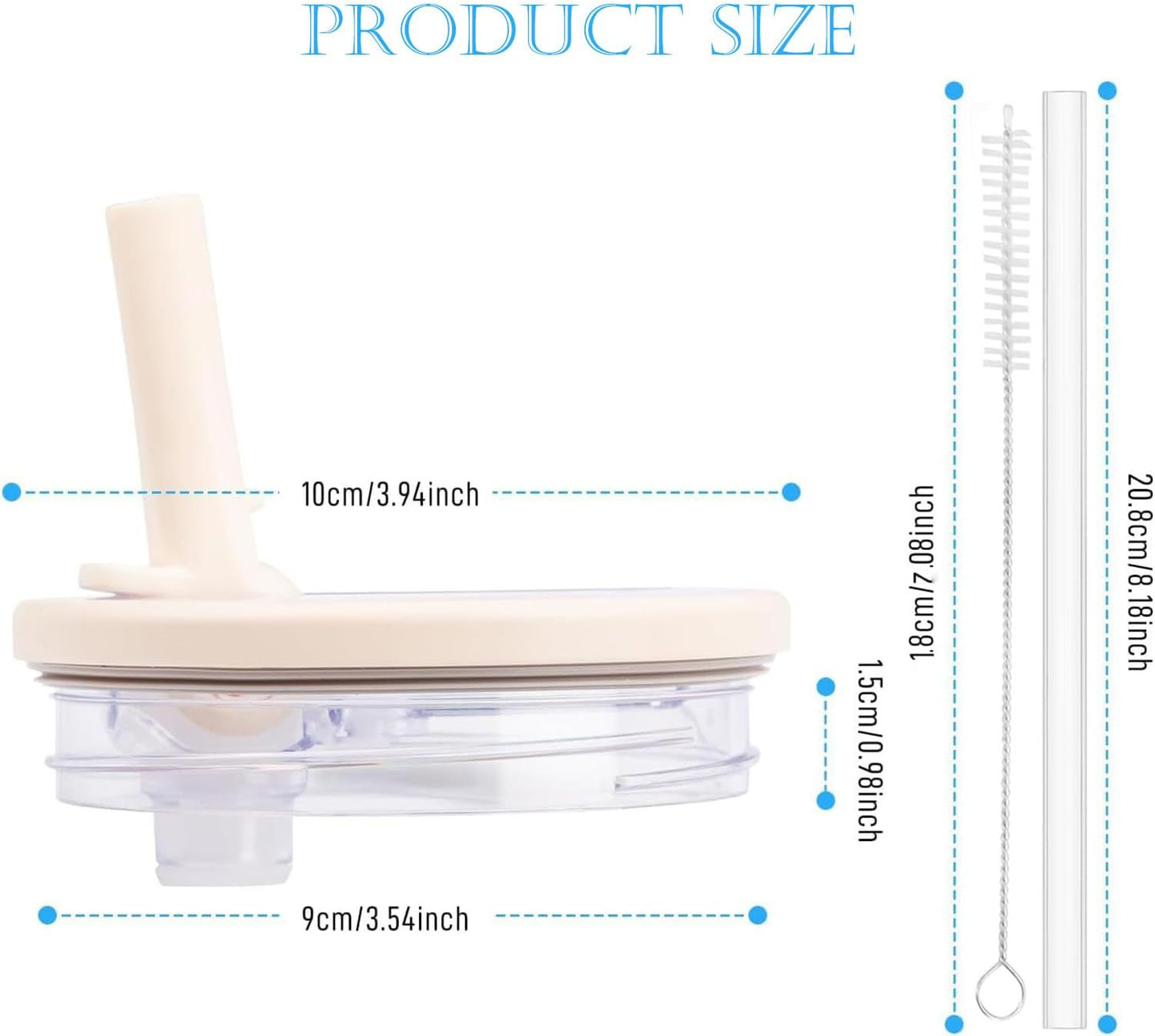 2 Pcs Replacement Lids with Straw, 40 OZ Tumbler Lid Replacement for Stanley Cup, Leak-Proof Flip Straw Lid, Spill-Proof Tumbler Cover for Stanley Cup (White)