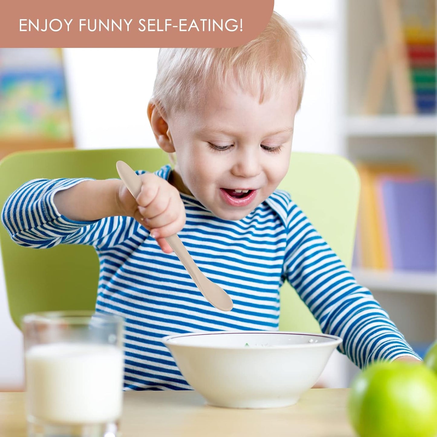 6-Piece Silicone Baby Feeding Spoons, First Stage Infant Soft-Tip Easy on Gums I Training Spoon | Utensils Supplies, Dishwasher & Boil-proof -