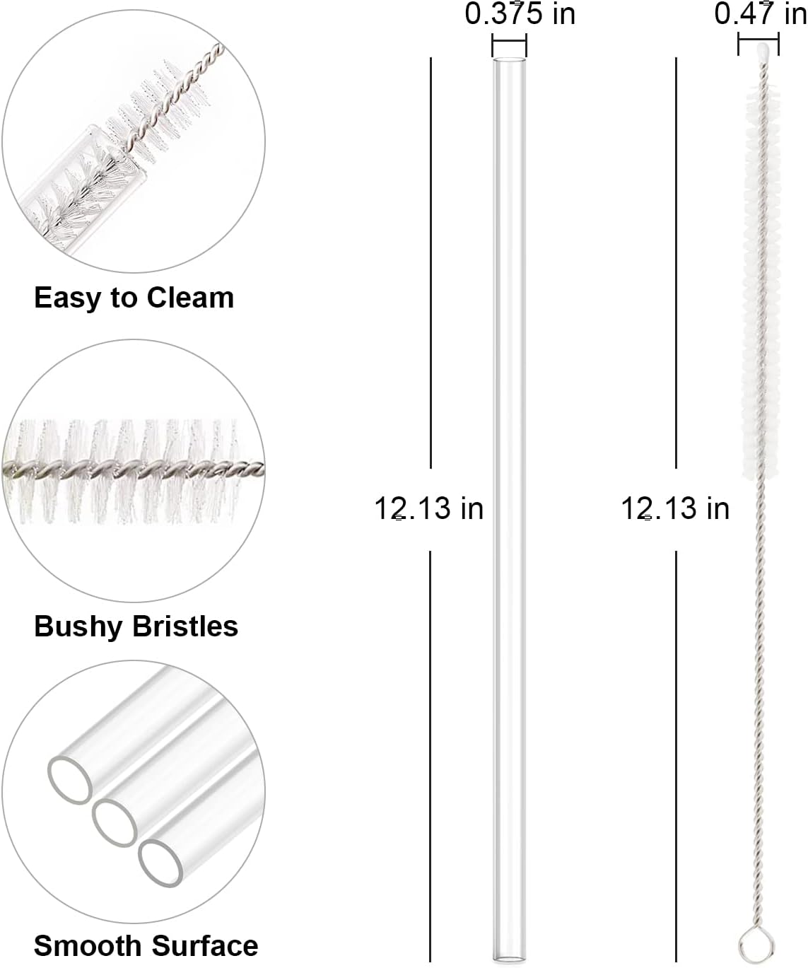 Replacement Straw Compatible with Stanley 40 oz Cup Tumbler, 6 Pack Straws Cleaning Brush for Adventure Travel Plastic Clear -