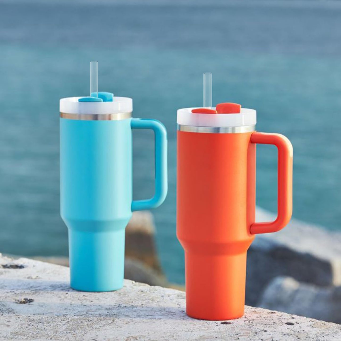 10 Pcs Replacement Straws Compatible with Stanley 30 oz Cup Tumbler, Reusable Plastic Cleaning Brush for Adventure Travel Tumbler（10.4inch Long） -