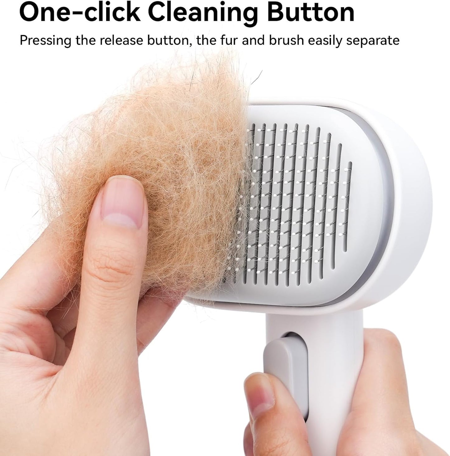 Cat Brush for Shedding, Brushes Indoor Cats, Long or Short Haired Grooming Comb Kitten Rabbit Massage Removes Loose Fur White -