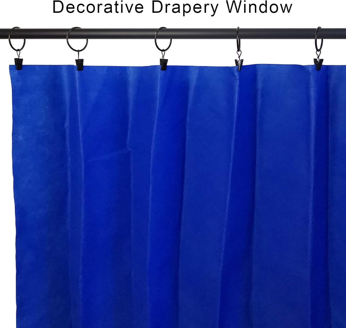 40 Pack Curtain Rings with Clips, Drapery Clips Rings, Drapes 1.26 in Interior Diameter, Fits up to 1 Rod, Black 1.26" I D