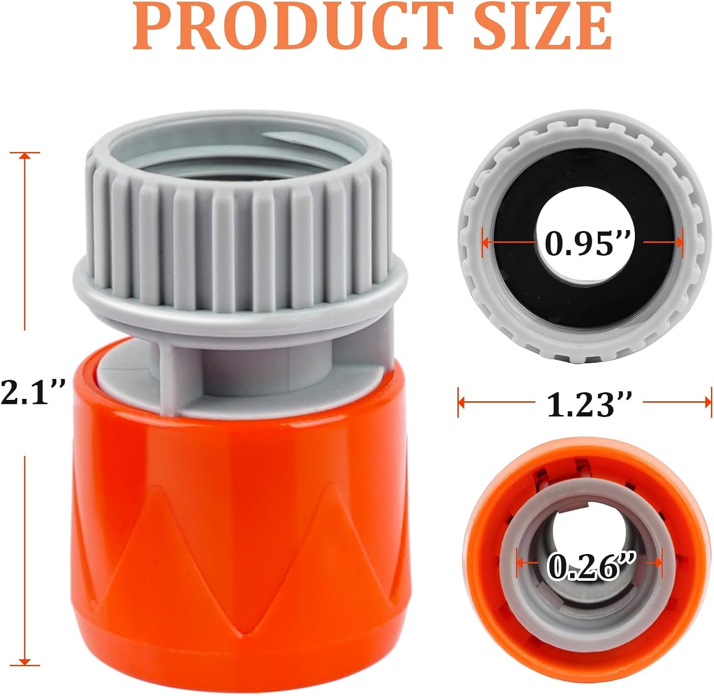 2 Pieces Plastic Garden Hose Connector, Quick Coupler 3/4"GHT Female for Pool Vacuum Jet Underwater Cleaner & Leaf -