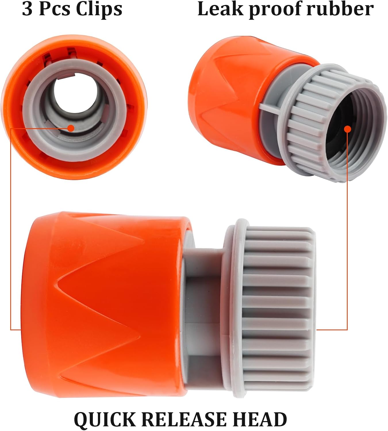 2 Pieces Plastic Garden Hose Connector, Quick Coupler 3/4"GHT Female for Pool Vacuum Jet Underwater Cleaner & Leaf -