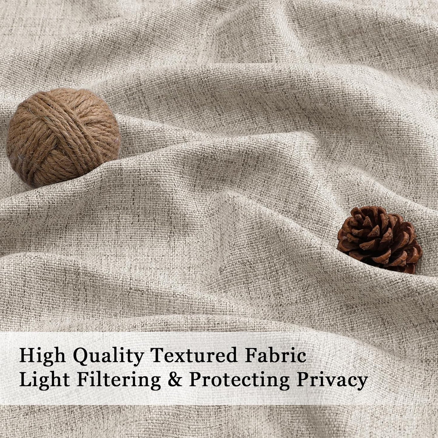 Linen Valances for Windows 1 Pcs, Light Filtering Textured Farmhouse Short Small Valance Curtains Bathroom Basement Living Room Bedroom, Rod Pocket Half Over Sink, 60Wx14L Inch 60"W x 14"L (Pack of 1)