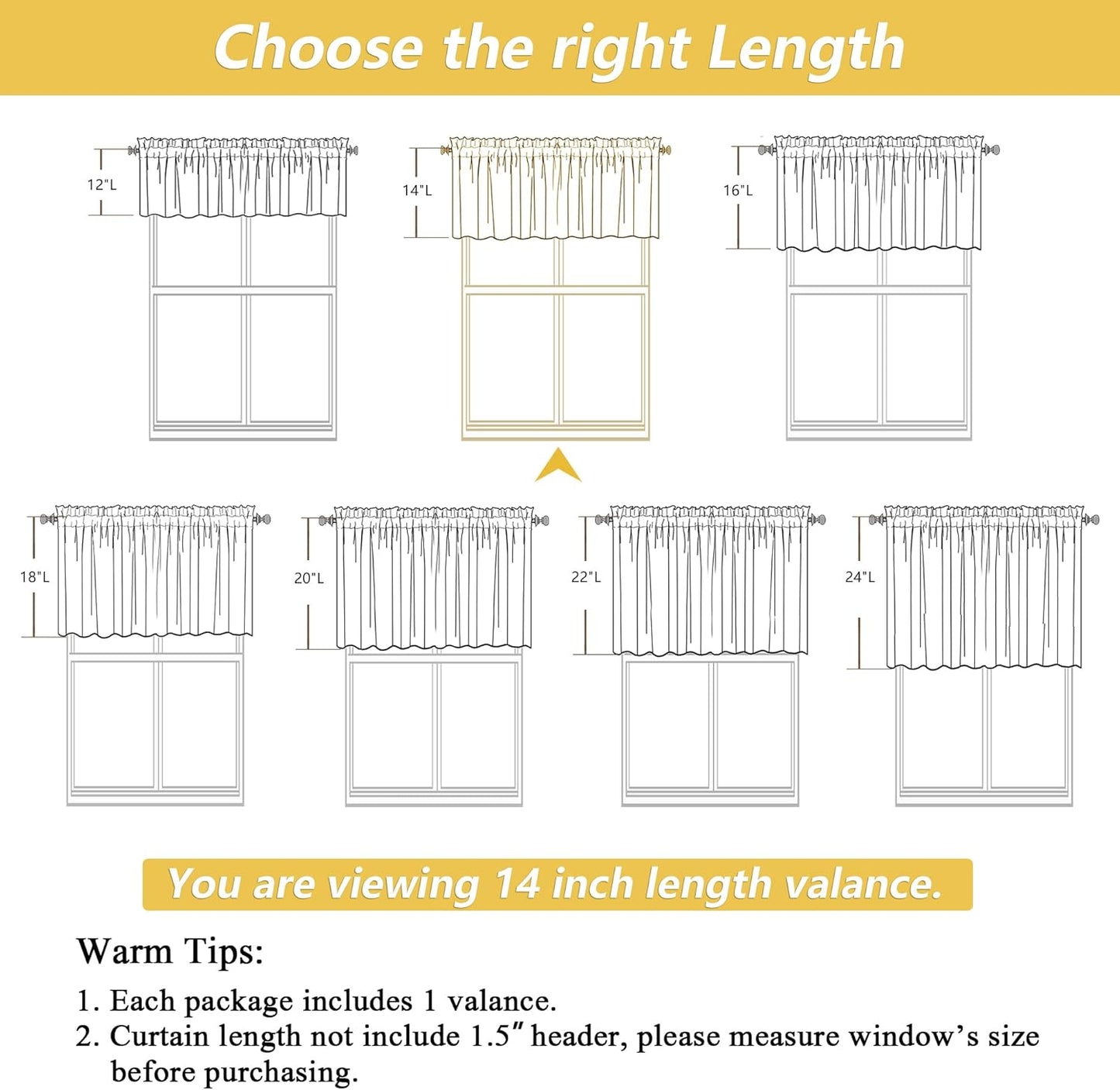 Linen Valances for Windows 1 Pcs, Light Filtering Textured Farmhouse Short Small Valance Curtains Bathroom Basement Living Room Bedroom, Rod Pocket Half Over Sink, 60Wx14L Inch 60"W x 14"L (Pack of 1)