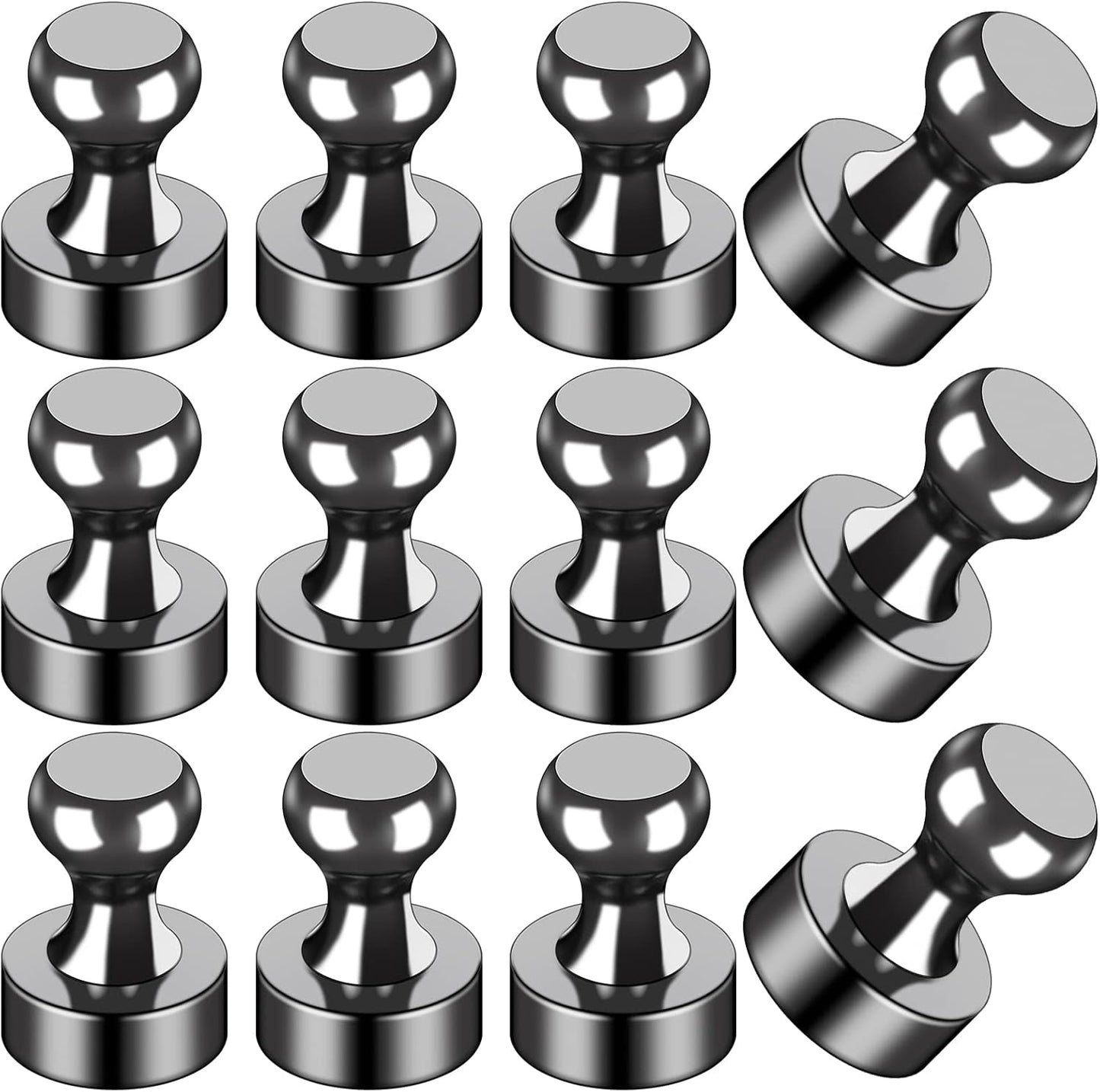 Fridge Magnets 12Pcs Refrigerator Whiteboard Small Strong Magnet Classroom Kitchen Accessories Decorative Locker Set Decor Must Haves Office Calendar Refrigerador Magnetic Cute Crafts Black 12 pcs