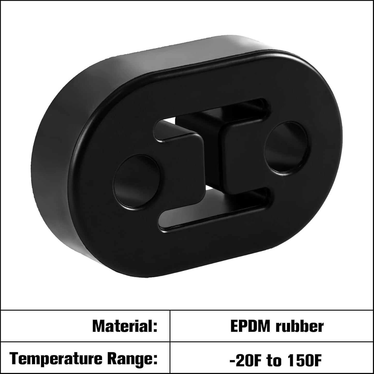 Rubber Exhaust Hanger, Muffler System, Heavy Insulator Support Bushing Installation, 2 Holes 0.47 Inch, High-Density Tailpipe Damping Hanger (4PCS Black) 4PCS-Black -